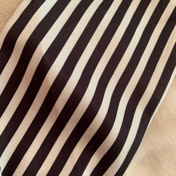 Black and Grayish/Ivory Paper Bag Waist Pants - Picture 7 of 15